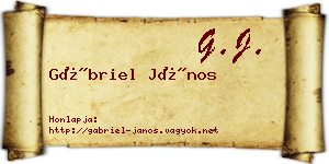 Gábriel János névjegykártya