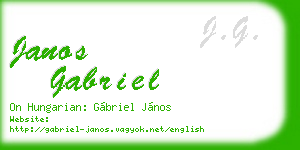 janos gabriel business card